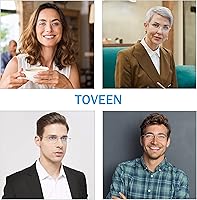 Vista 6 de Anteojos de lectura sin montura de titanio, bloqueo de luz azul, ultraligeros sin marco, bisagra de resorte con funda para hombres, 1 par plomizo