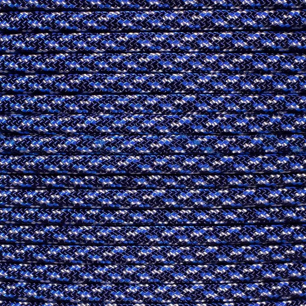 Paracord Planet 10 20 25 50 100 Foot Hanks and 250 1000 Foot Spools of Parachute 550 Cord Type III 7 Strand Paracord (Black and Blue Camo 20 Feet)