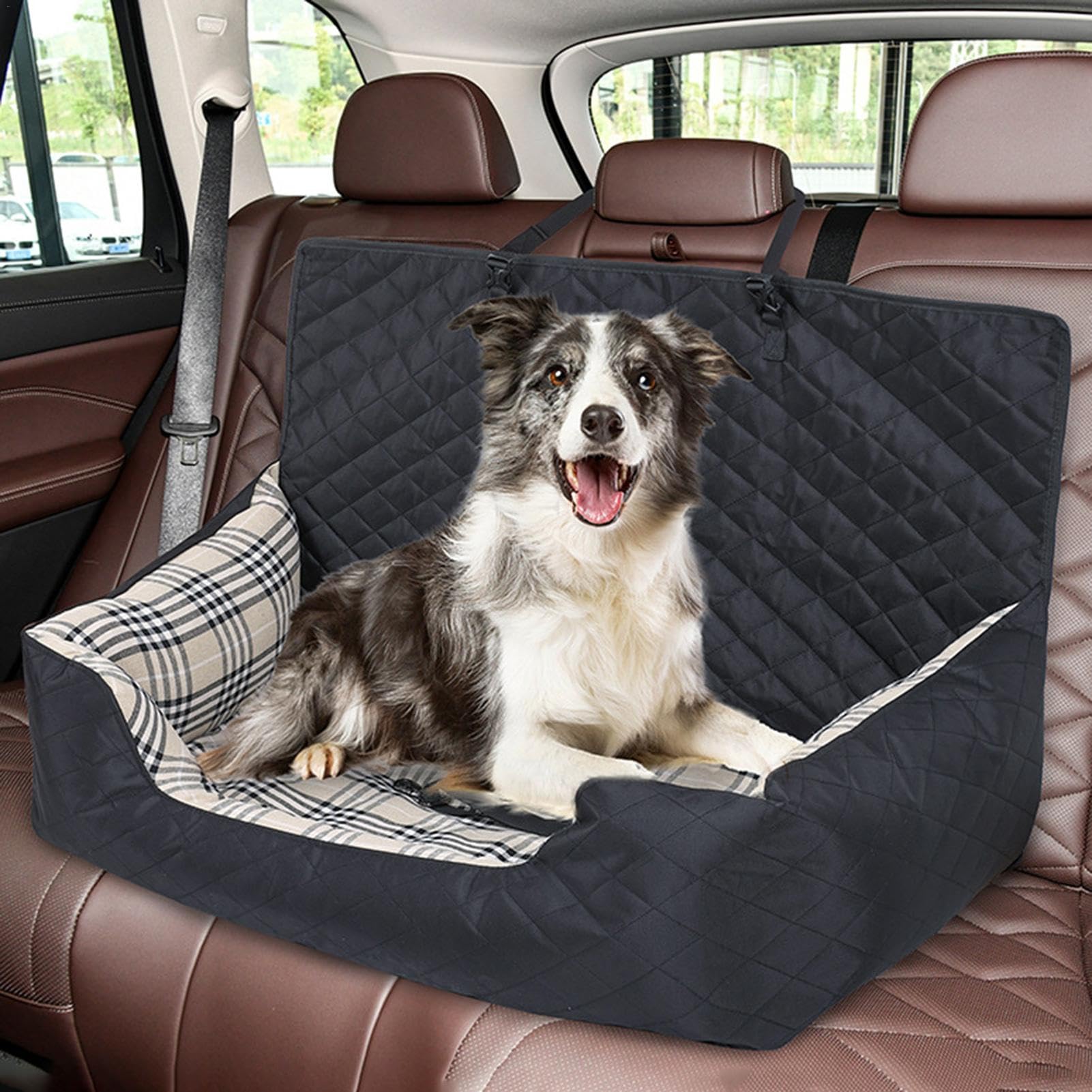 Asiento elevador para mascotas, cama de coche de viaje, multifuncional | para mascotas, cama transportadora de viaje para mascotas, protector de asiento de coche para perro, accesorio de viaje para