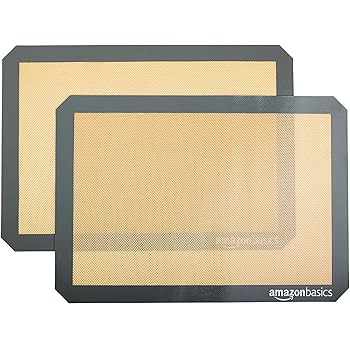 AmazonBasics Silicone, Non-Stick, Food Safe Baking Mat - Pack of 2