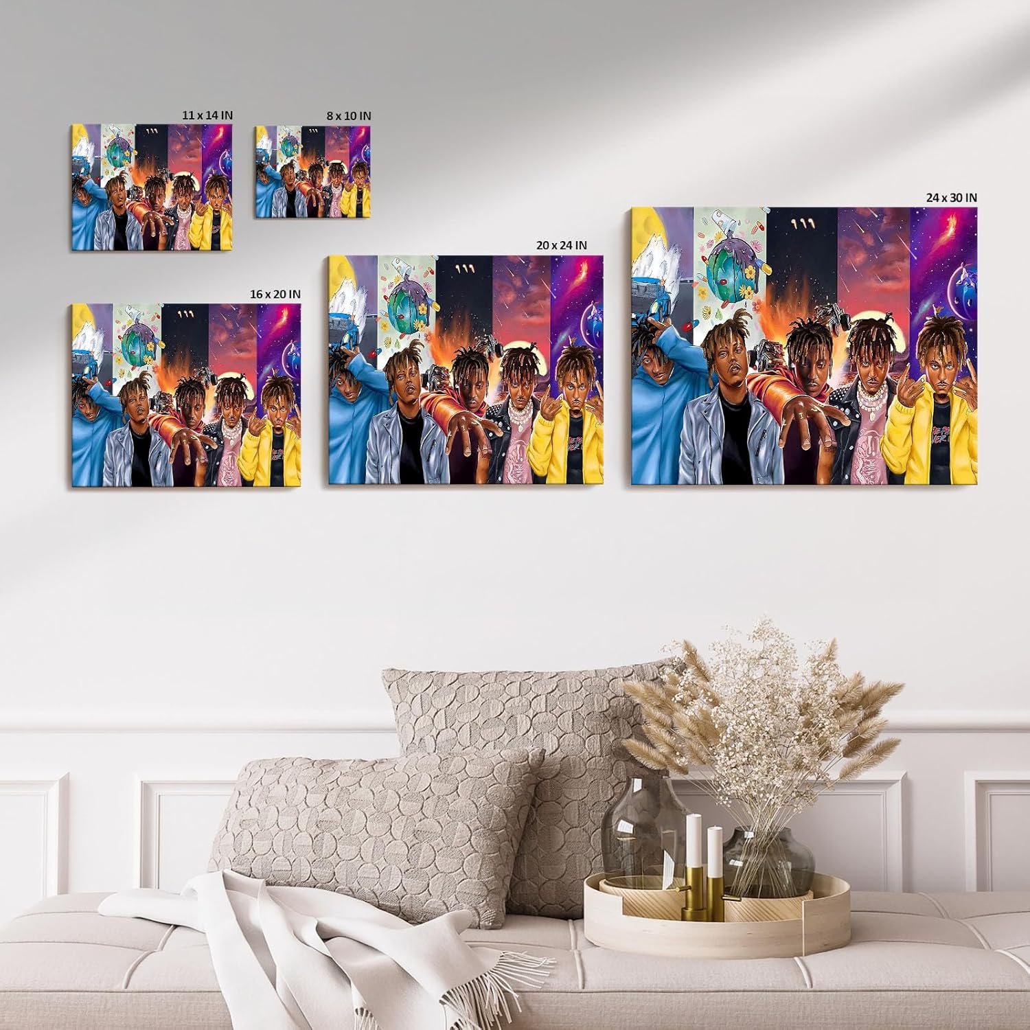 Juice WRLD Canvas Wall Art, Rapper Collage Poster Print, Hip Hop Music Artwork for Bedroom Studio Gaming Room Decor, Vibrant Album Cover Picture Print Framed Music Wall Painting 8X10 - Image 6
