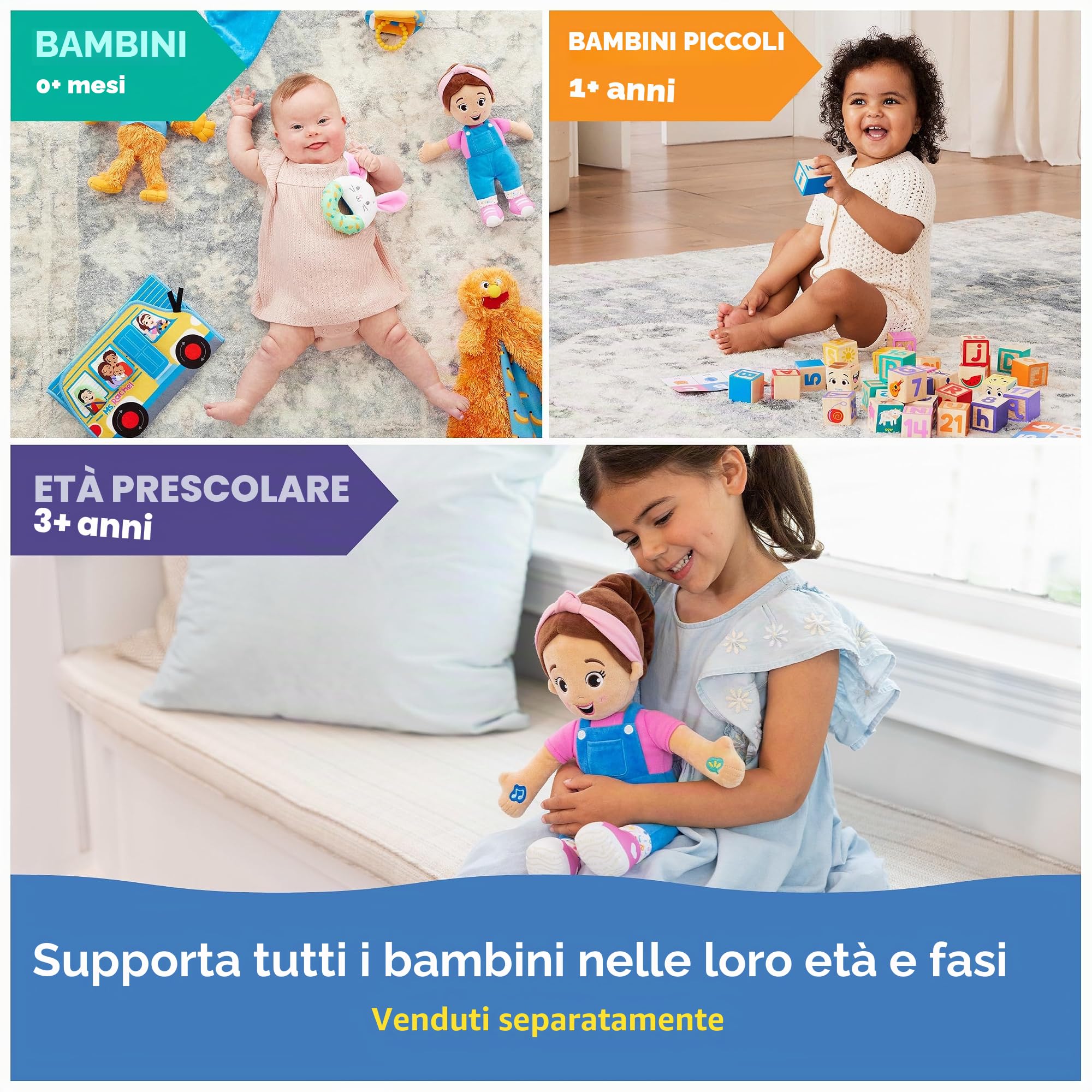 Ms. Rachel Speak & Sing, Bambola Giocattolo interattivo, Altezza 40,6 cm, con 4 Canzoni e 16+ Frasi, Giocattoli per Bambini dai 6 Mesi ai 3 Anni