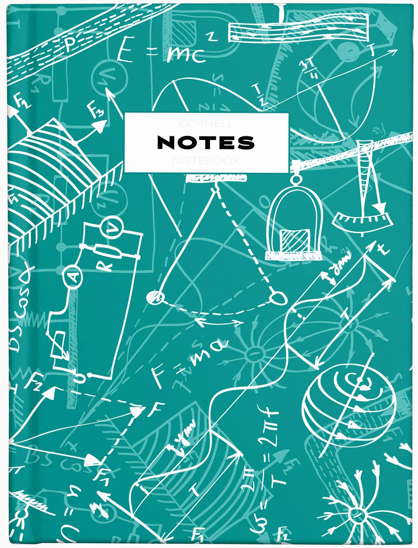 Cornell Notes Notebook: Note Taking with Graph Paper Quad Grid, Index and Numbered Pages, Physics