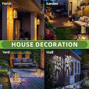 JSOT Solar Lanterns, Solar Hanging Lights for Outside Decorative for Porch Patio Tree (4 Pack)