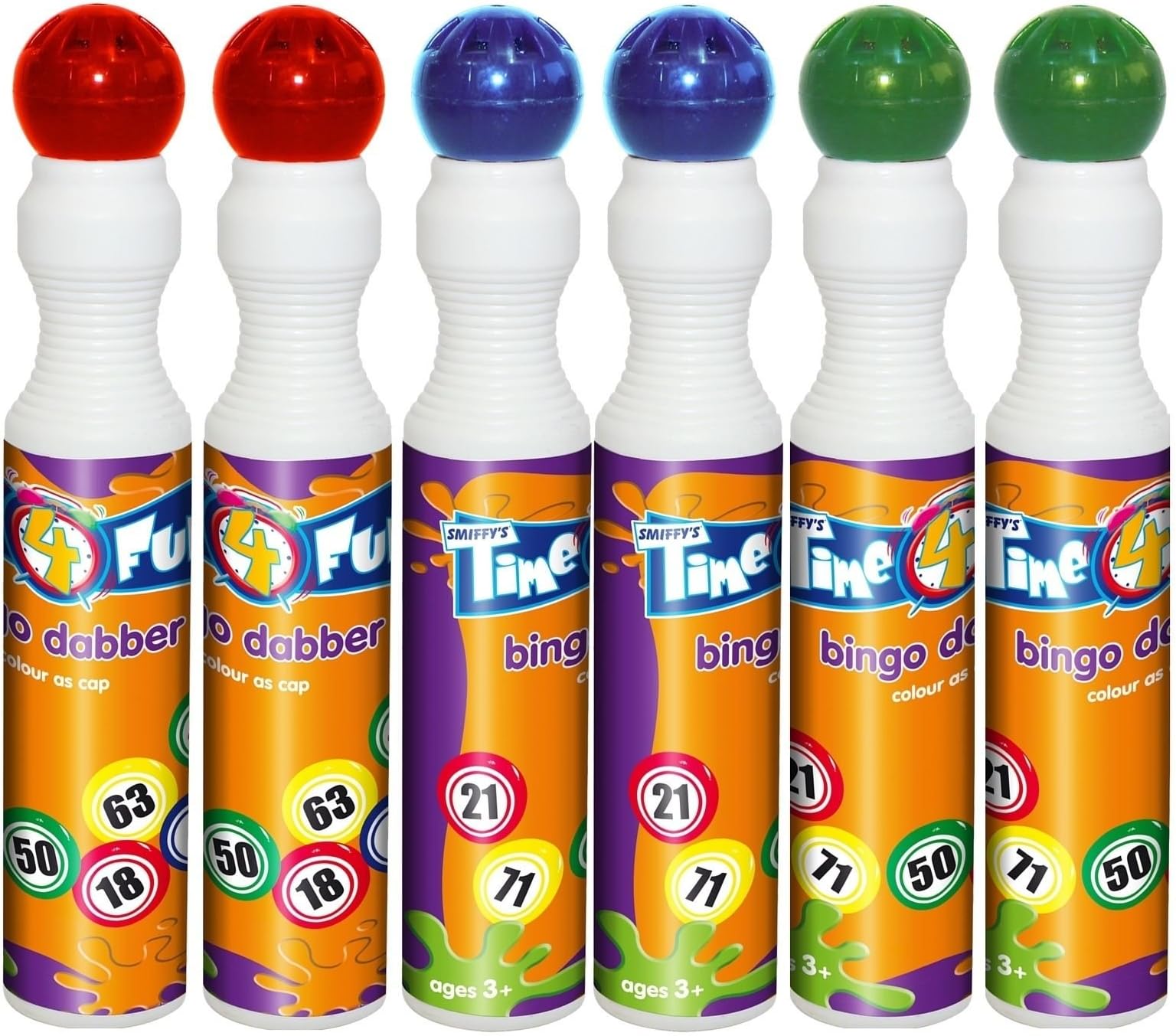 Time4fun 24 x 43ml Bingo Dabbers Dauber Markers Mixed Colours Pack