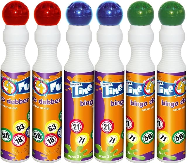 12 x 43ml Bingo Dabbers Dauber Markers Mixed Colours Pack