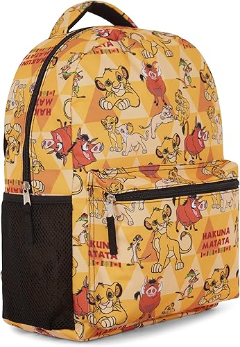 Disney The Lion King - Mochila para niños, Hakuna Matata Adventure, Simba, Mufasa, cicatriz, timón y Pumbaa, mochila para niños, niñas, niños