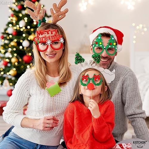 Miniatura 7 de KatchOn, Gafas de Navidad con purpurina para niños, paquete de 12  Recuerdos de fiesta de Navidad para niños, gafas de sol de Navidad, gafas de
