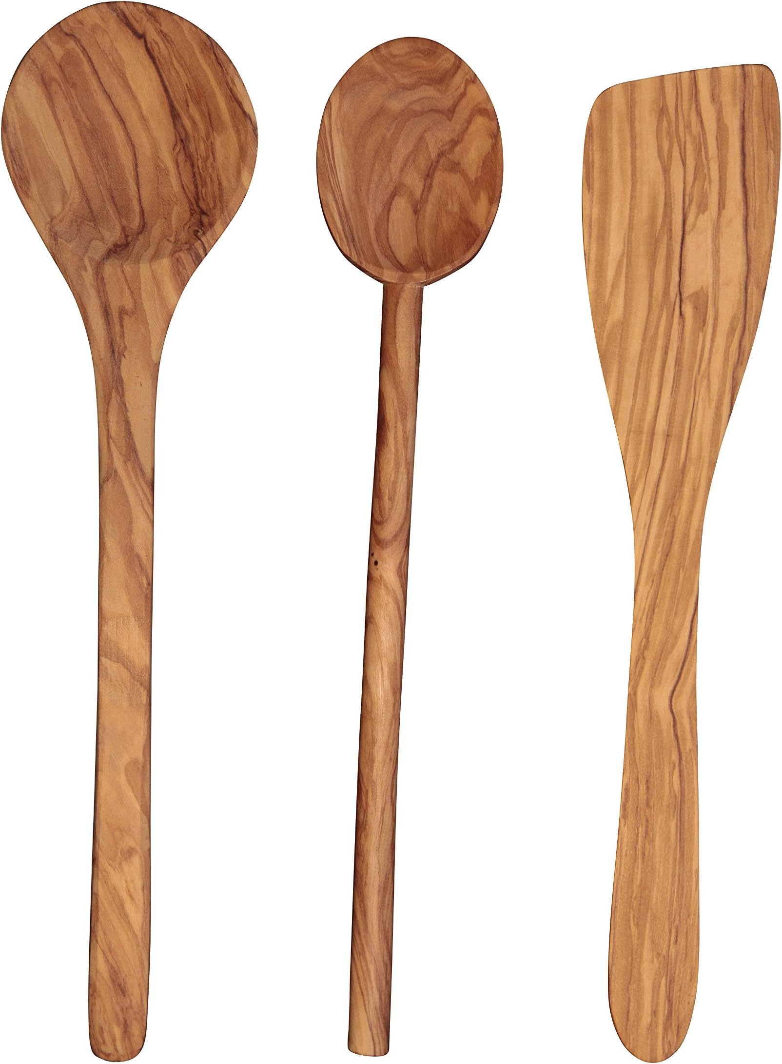 Scanwood Olive Wood Spoon (Cooking) Spoon (Spatula Spoon Ladle Set 32 cm)