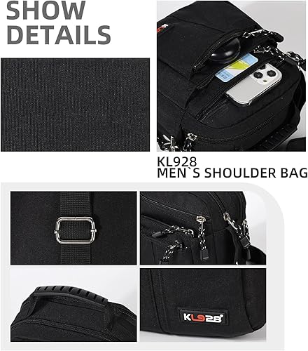 Miniatura 4 de KL928 Bolsa de mensajero para hombre Bolso cruzado de hombro, bolsa de viaje para hombre, bolso casual para trabajo y negocios