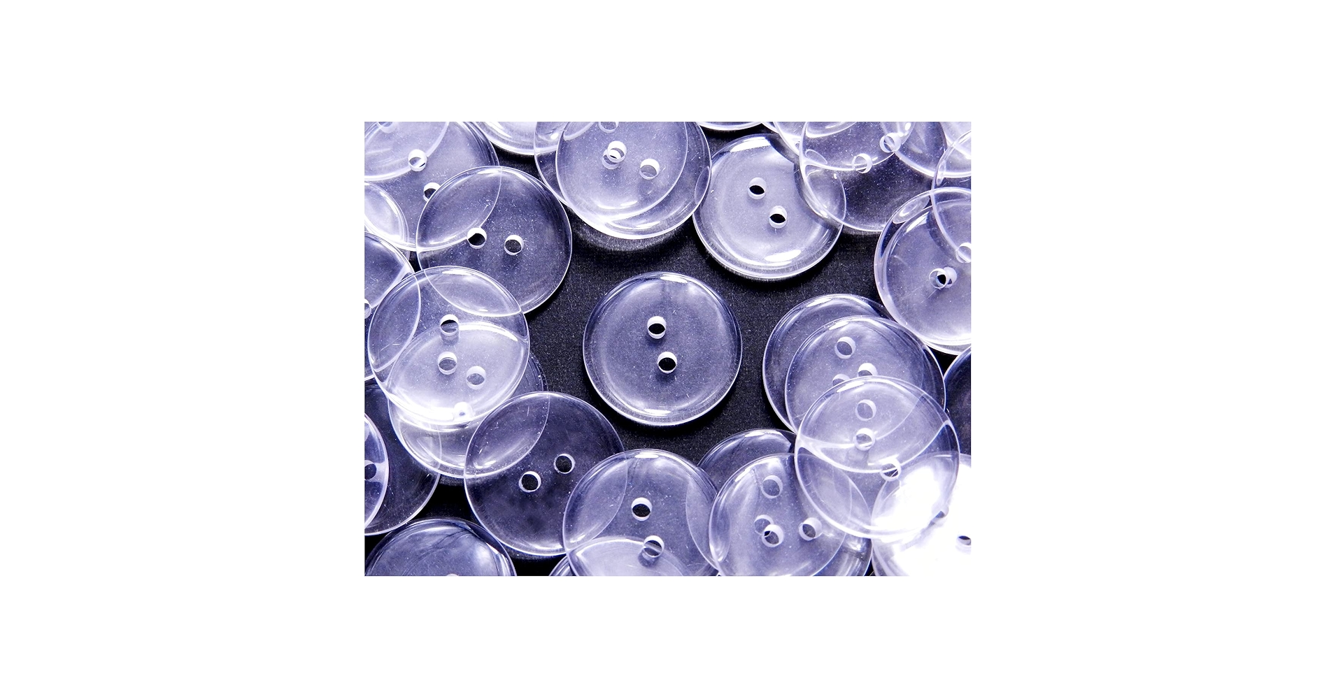 Amazon | 100個 アクリルボタン 二つ穴 クリア色 20mm クラフト