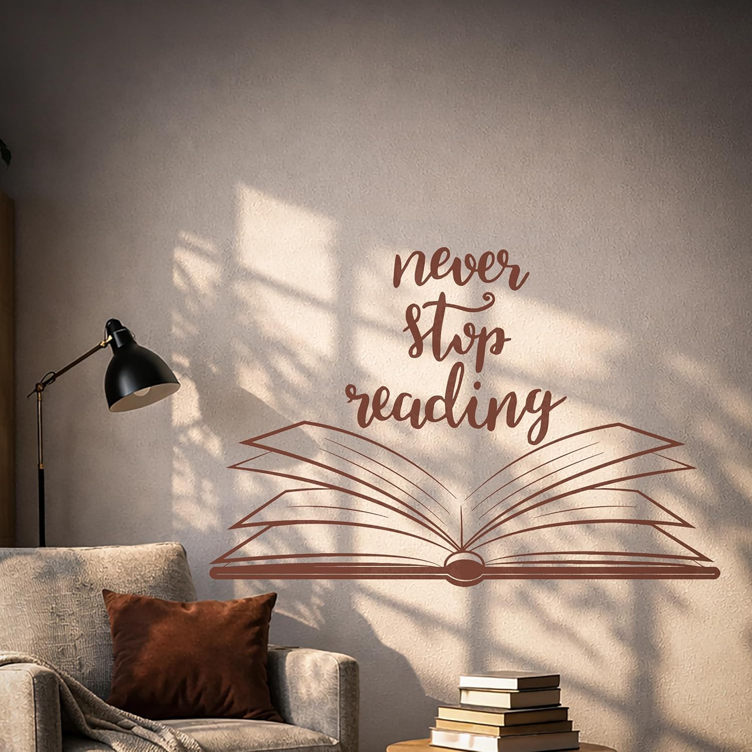 Large Vinyl Wall Decal Open Book Quote Reading Room Library Decor Stickers Mural (ig5184) Black