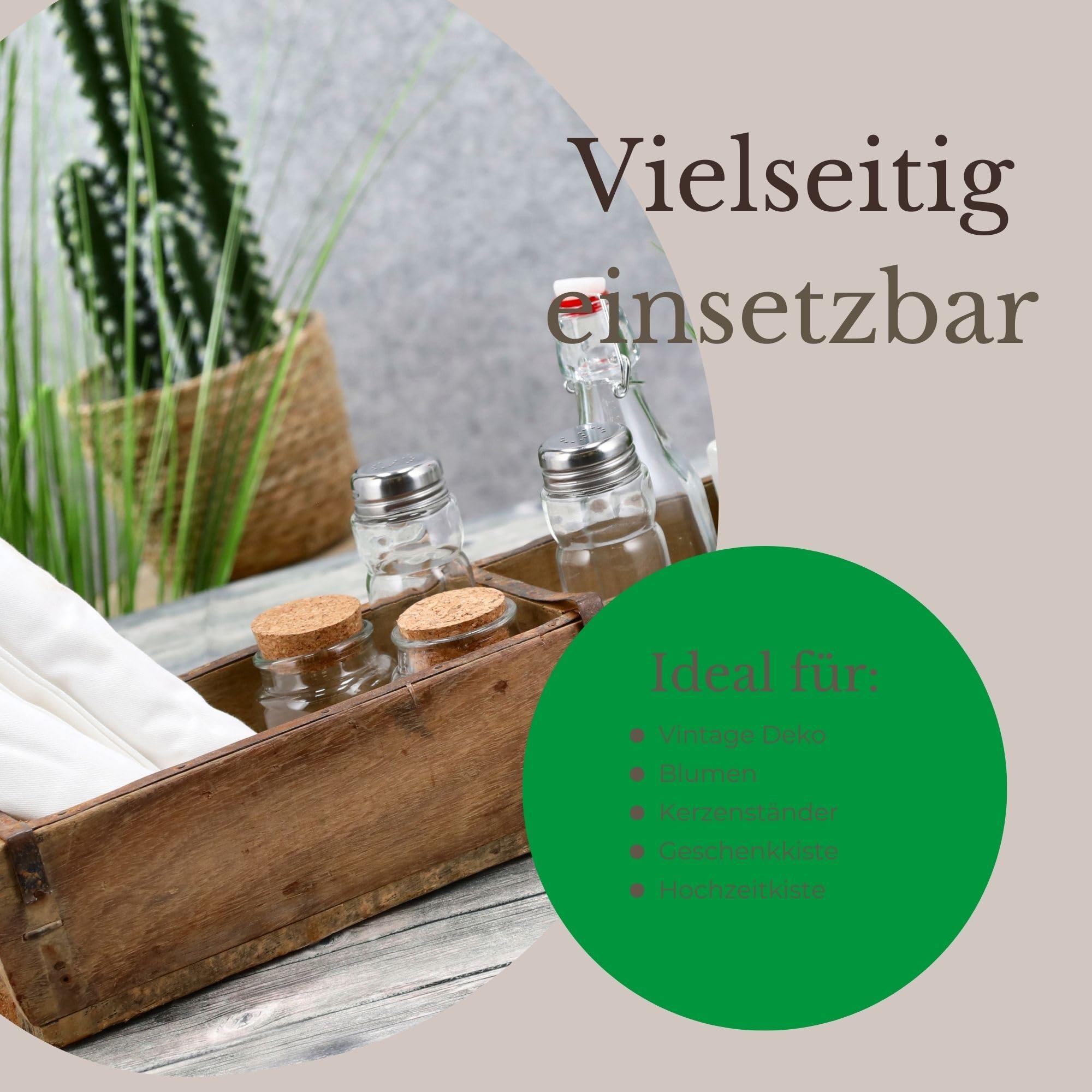 Novaliv 3x Holzkiste Vintage 58 x 15 x 10 cm Alte Ziegelform Holz Groß ZWEI KAMMER Allzweckkiste aus recyceltem Altholz Balken Jede Form EIN Unikat