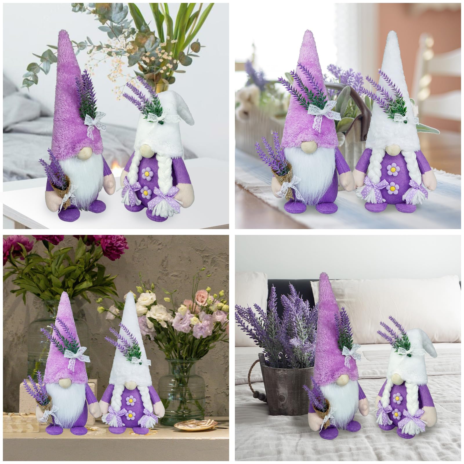 Gnomo svedese primaverile in peluche lavanda decorazione per la casa regalo fatto a mano viola per cucina vassoio