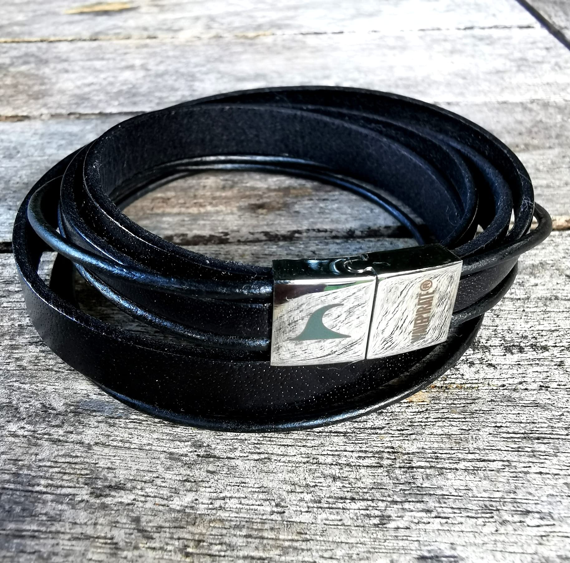 Echt Leder-Armband Rockstar Schwarz Männer Herren