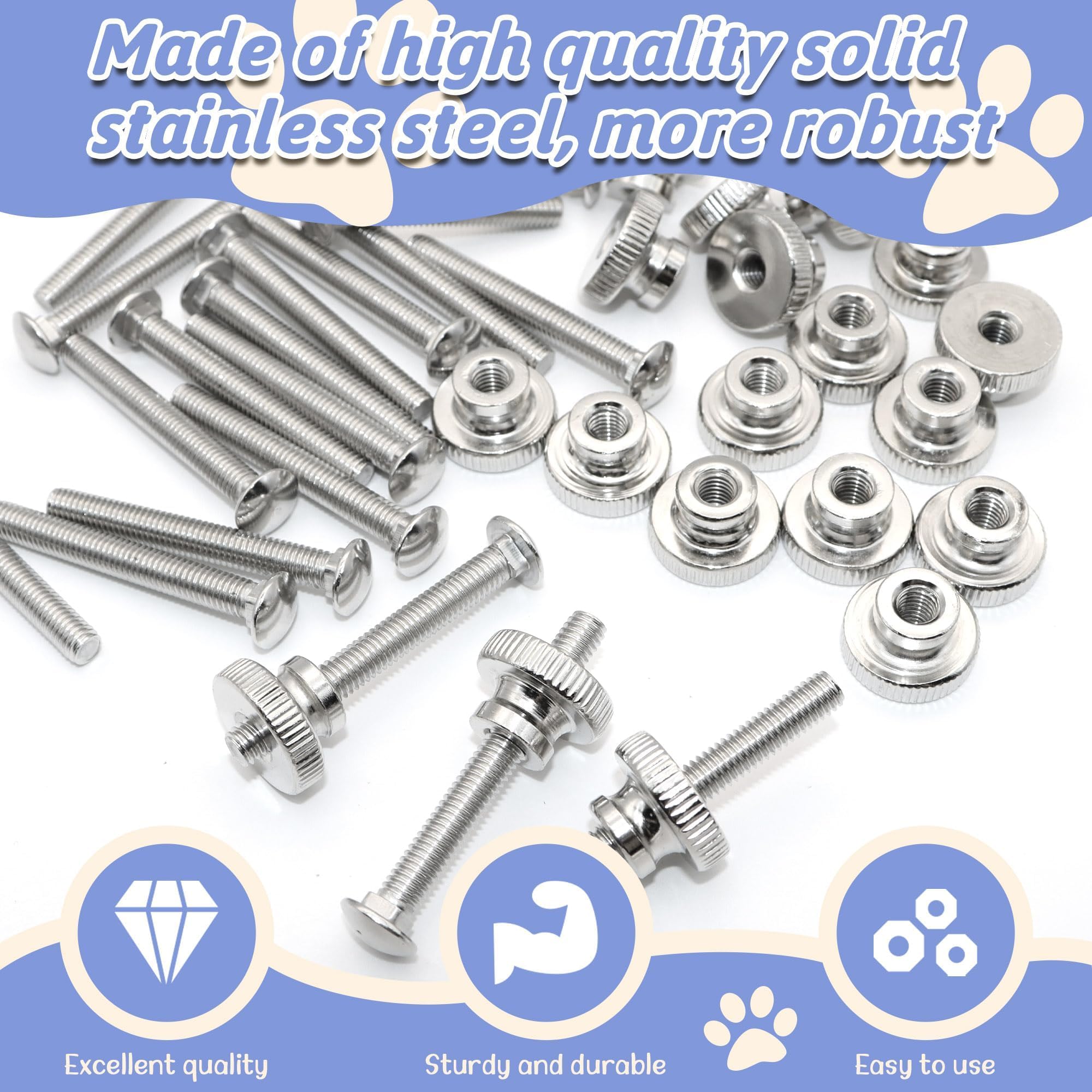 YeeBeny Befestigungsset Für Haustierboxen - 24 Schrauben & Muttern Für Transportboxen