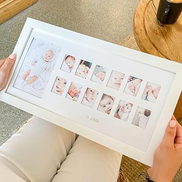 FUFİZU İlk Yılım Fotoğraf Anı Çerçevesi - Dekoratif Bebek Odası 12 Aylık Resim Hatıra Çerçevesi