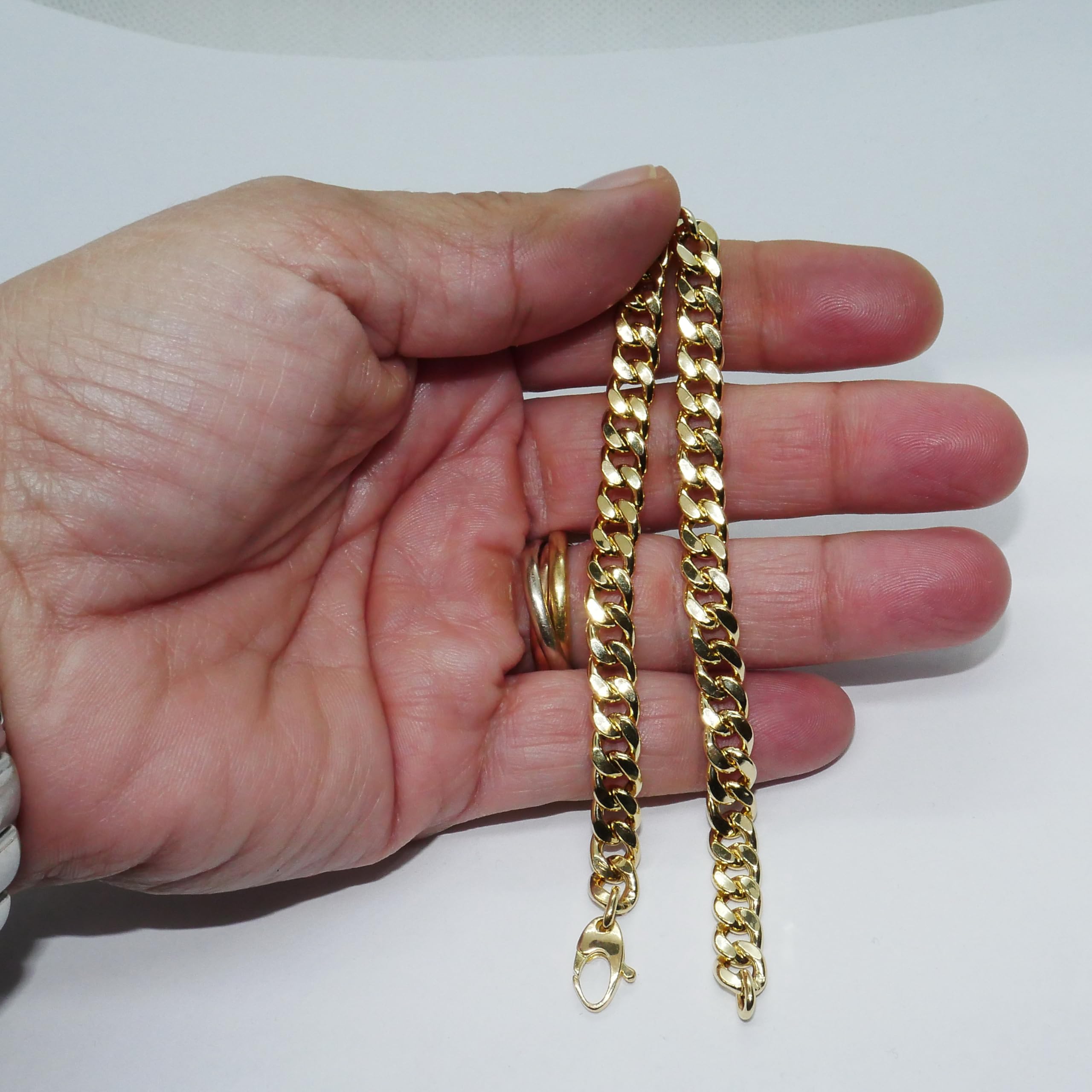 Złoto 18k klasyczna bransoletka łańcuszkowa w stylu kubańskim dla mężczyzn | bransoletka designerska 21.50cm | delikatna biżuteria | 6.00g delikatne złoto | męski dodatek modowy | męski dodatek modowy | prezent na imprezę rocznica ślubu dzień ojca dzień m