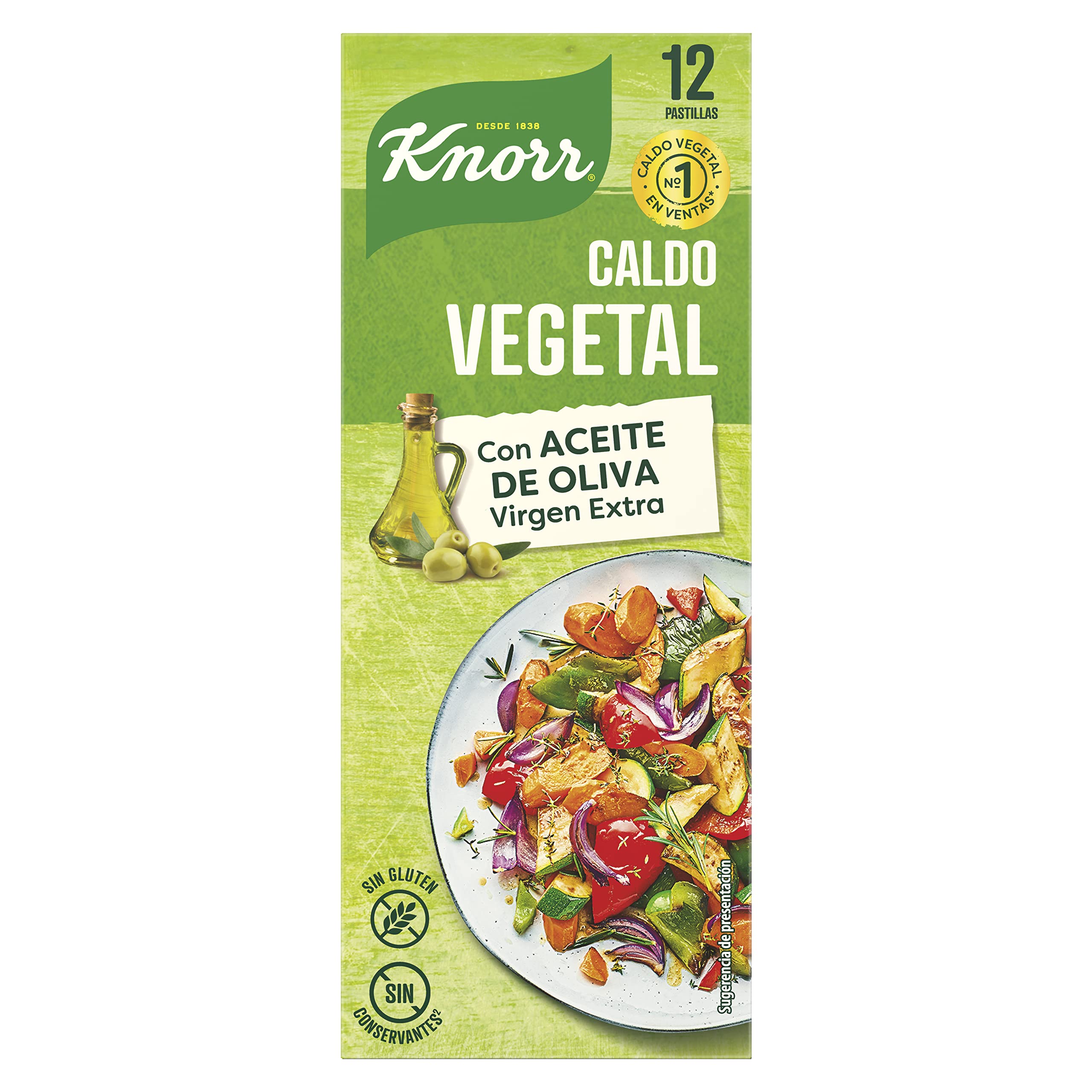 Knorr Caldo Vegetal 12 pastillas Pack de 18
