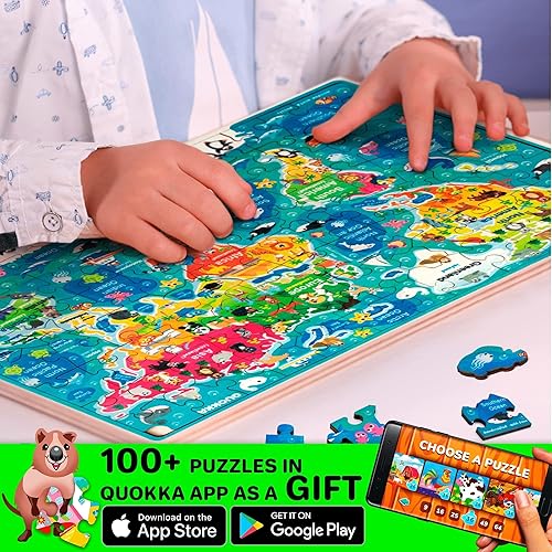Miniatura 6 de QUOKKA Rompecabezas de 48 piezas para niños de 3 a 5 años  Sudoku de madera para niños de 4 a 8 años  Juguetes para aprender mapa del mundo y