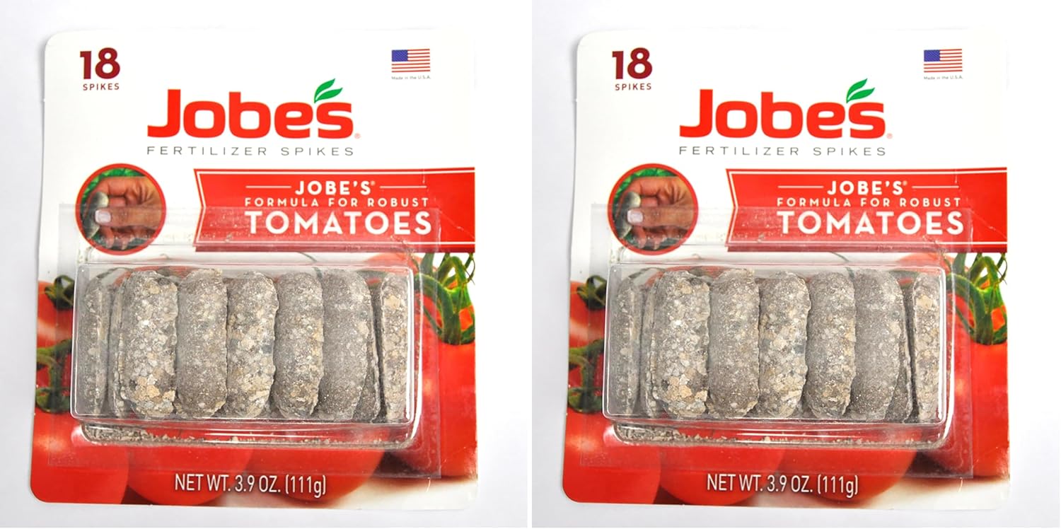 Jobe’s Fertilizer 06000, Spikes, for All Tomato Plants, 18 Spikes (Pack of 2)