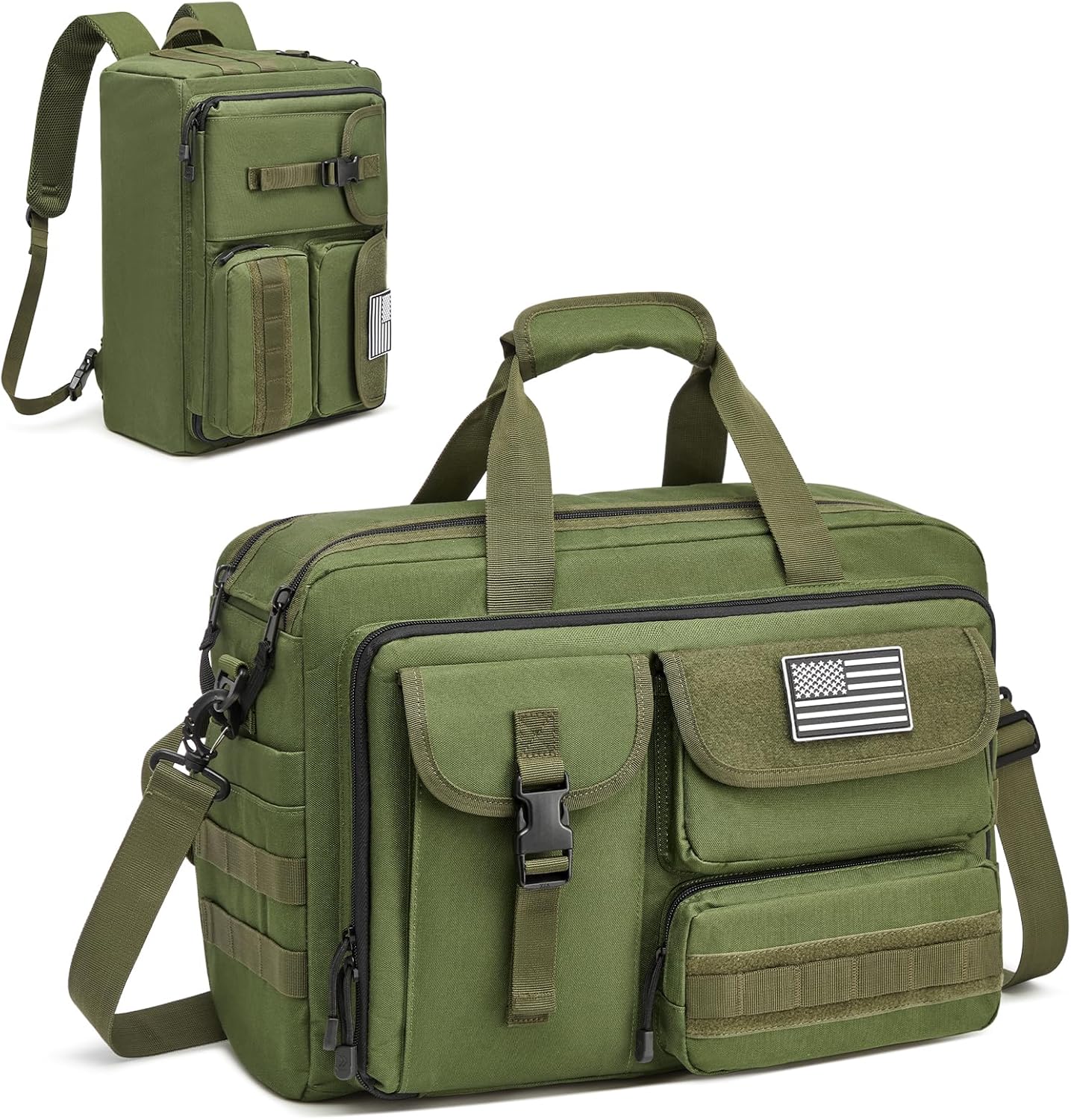 G4Free 17.3 Inch Laptop Messenger Bag for Men, 3-in-1 Backpack for Travel Work Weekender, Large Tactical Shoulder Bag