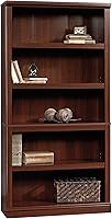 Sauder 5-Shelf Bookcase Select Cherry Finish - Adjustable Shelves, Tall 70" Storage for Books, Decor & Office