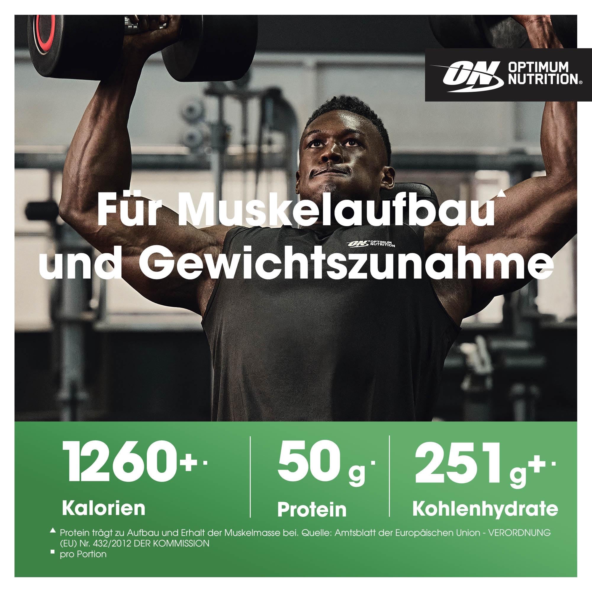Optimum Nutrition Serious Mass Weight Gainer Pulver, Geschmack Schokolade, 2.73kg, 8 Portionen