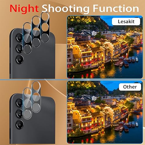 Miniatura 4 de Paquete de 3 protectores de pantalla para Galaxy A14 5G + 3 protectores de lente de cámara, antiarañazos cobertura completa fácil instalación