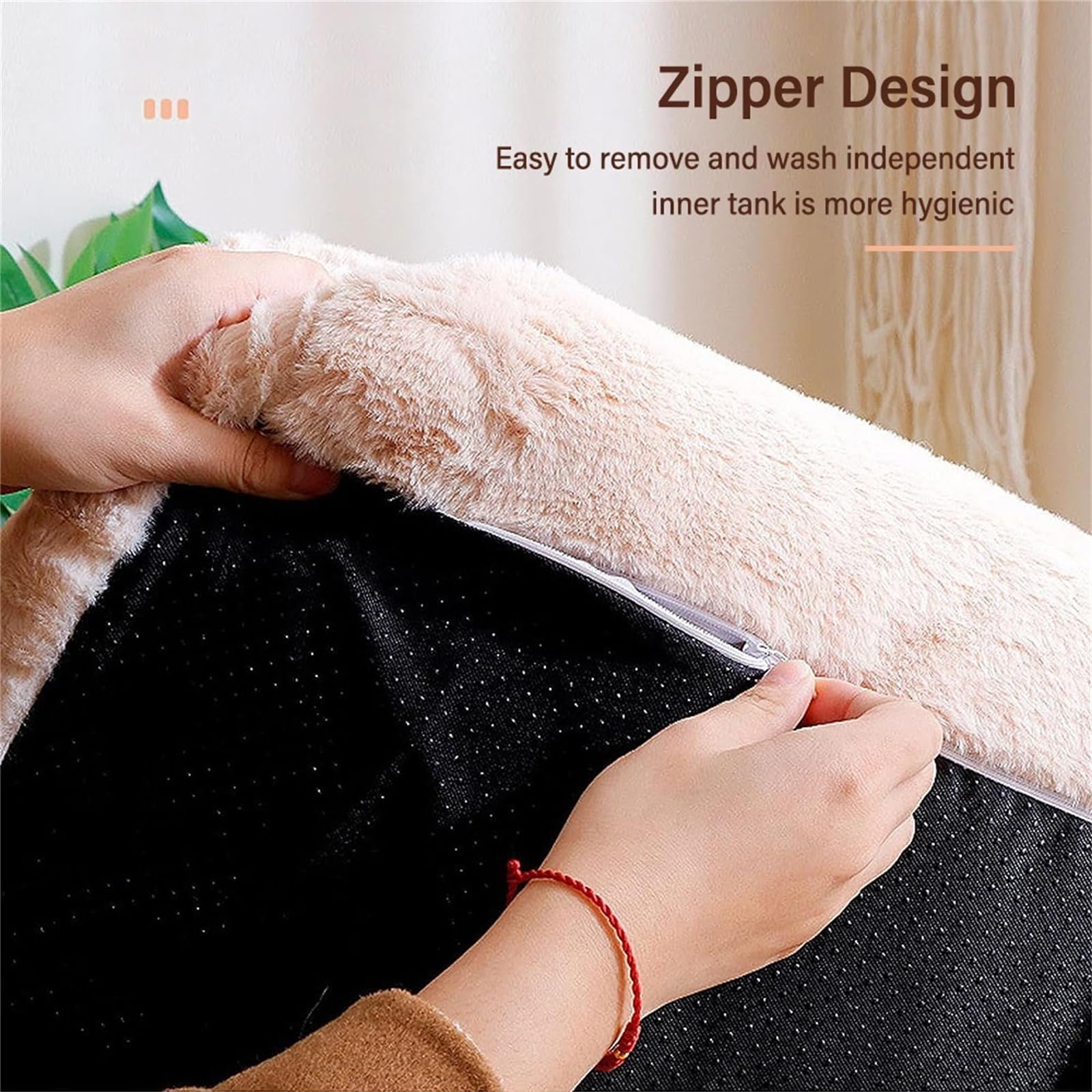 Calming Pet Sofa,Calming Dog Bed Fluffy Plush Pet Sofa, Dog Bed for Small Medium Large Dogs, Memory Foam with Removable Washable Cover (XX-Large, Brown)