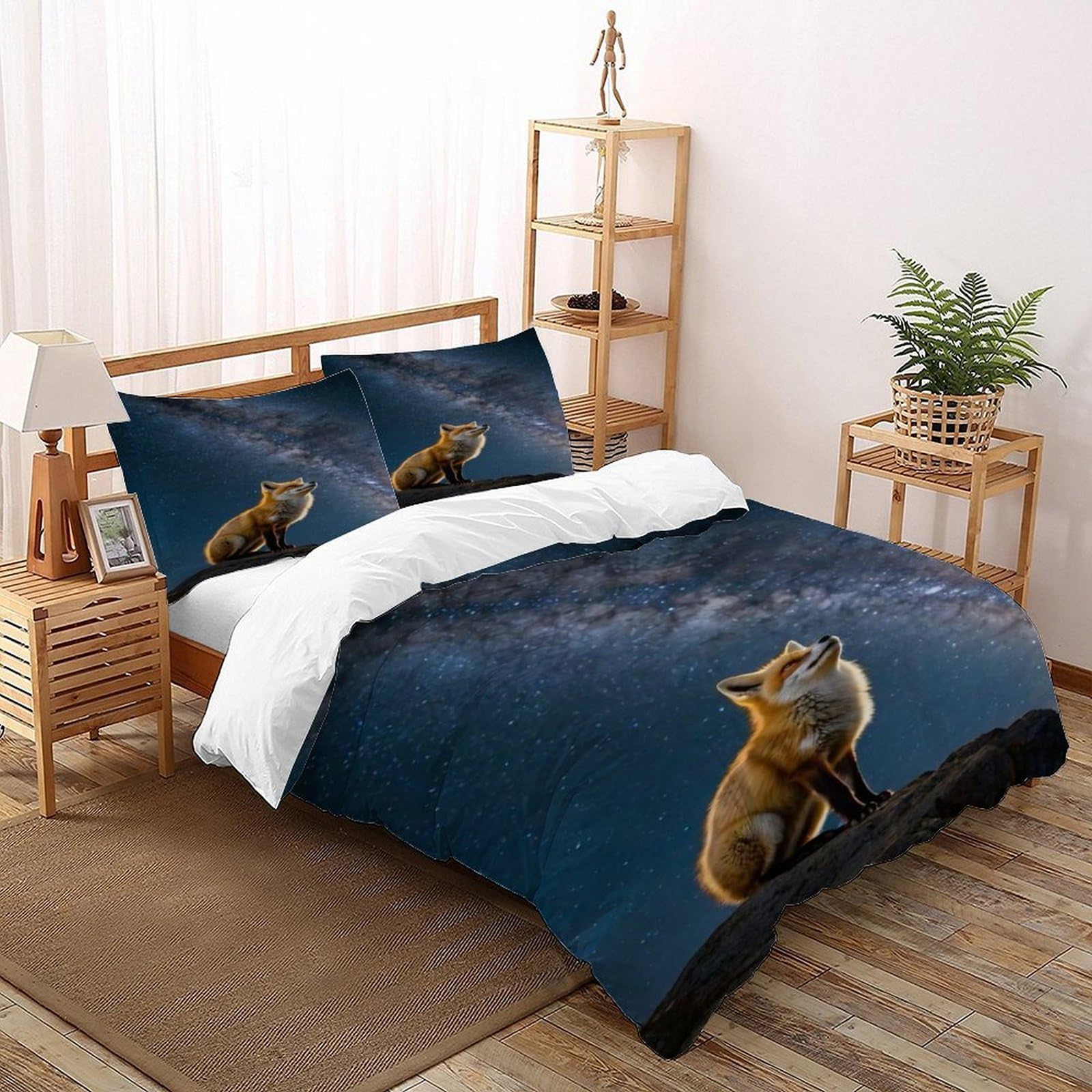 Housse de couette imprimée animaux de la forêt pour une chambre cocooning