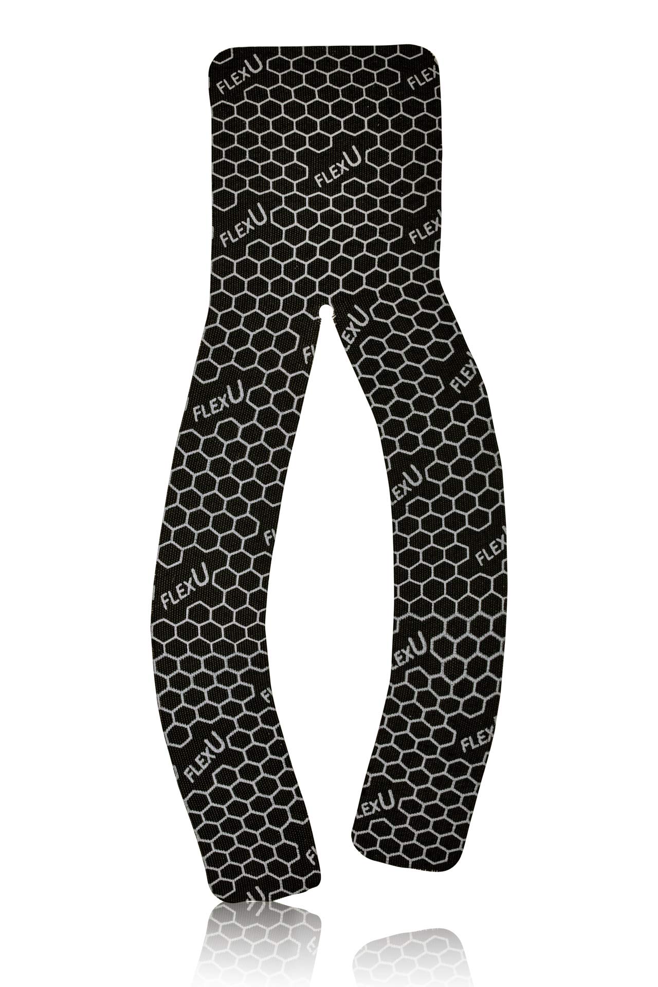 'FlexU Kinesiology Tape: 40 Wide Pre-Cut Y-Shape Strips (3'' x 10'') - Ideal for Lower Back, Shoulders, and Knees. Provides Muscle & Joint Support;'