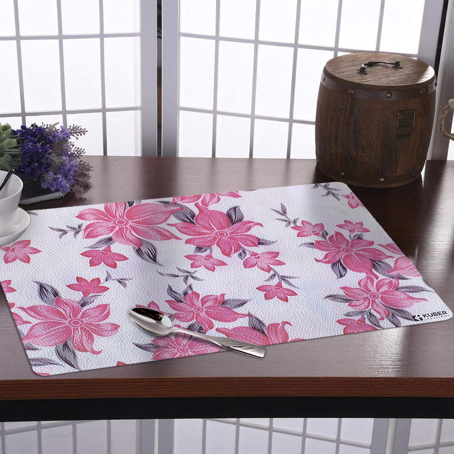 Kuber Industries Fridge Mats - Floral Design -4