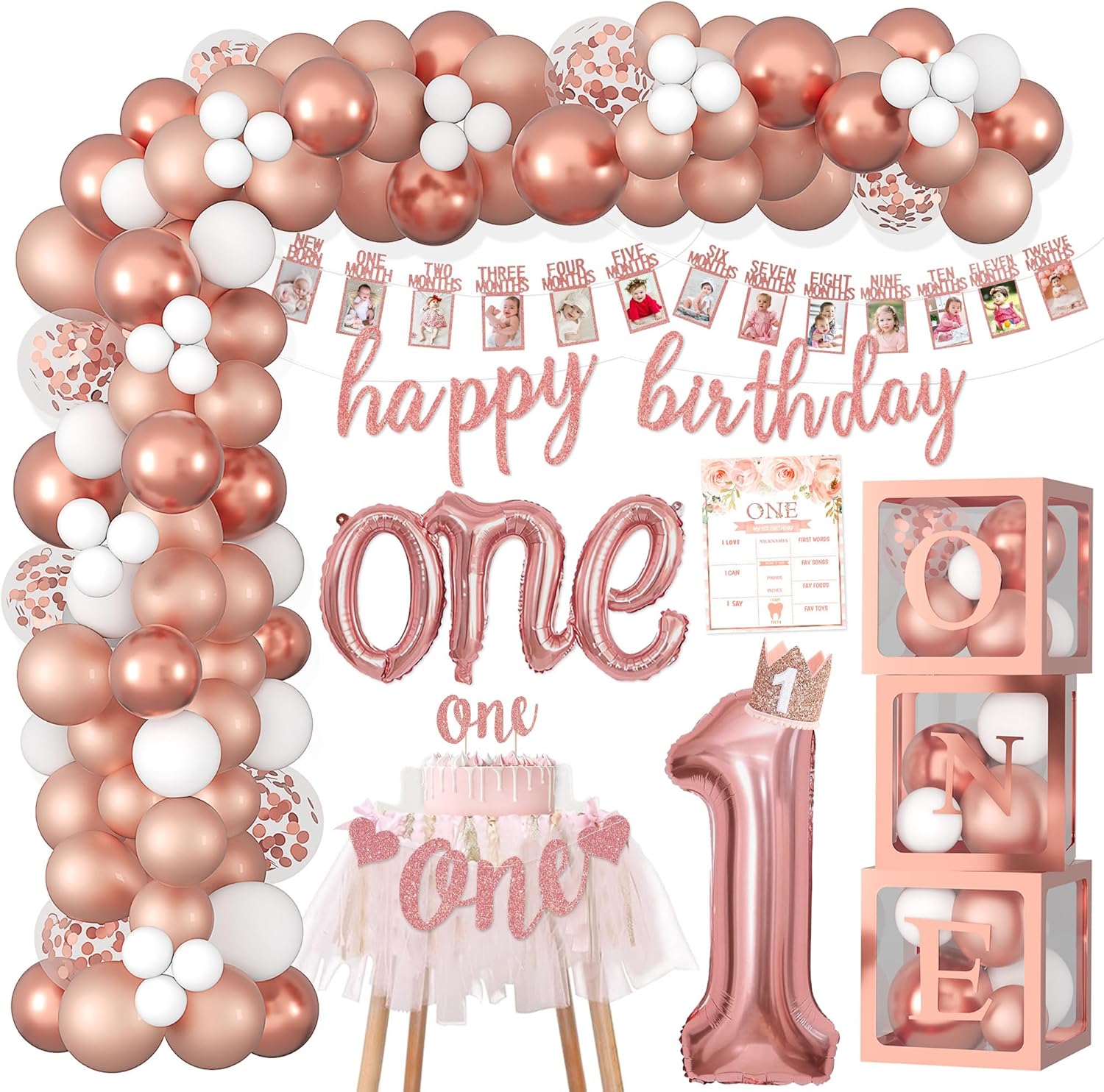 1st Birthday Decorations Girl First Birthday Decorations for Girl Baby One Year Old