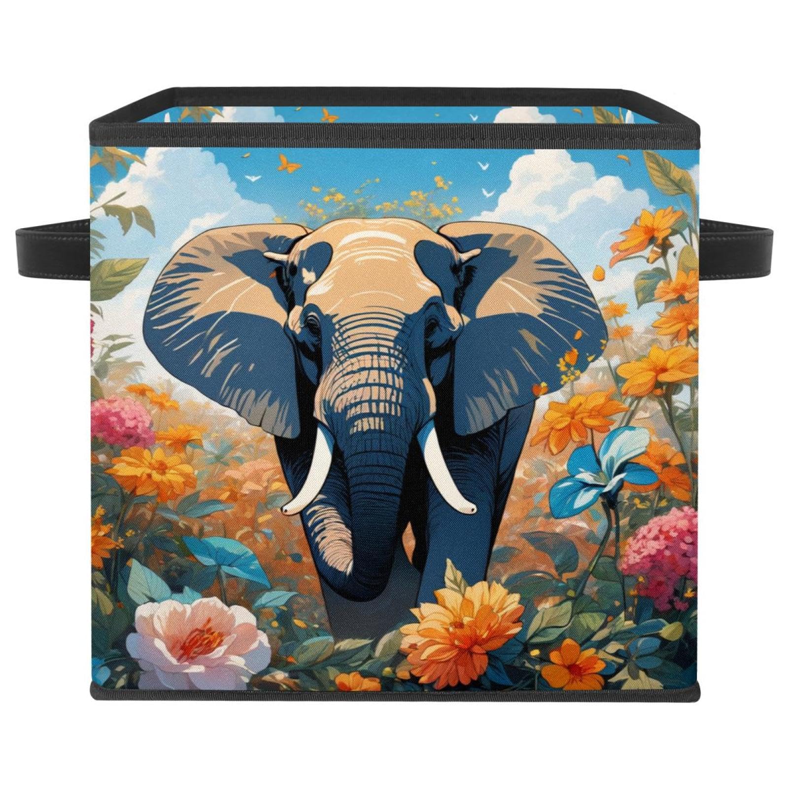 Boîte de rangement pliable éléphant pour chambre d'enfant et étagère de salon
