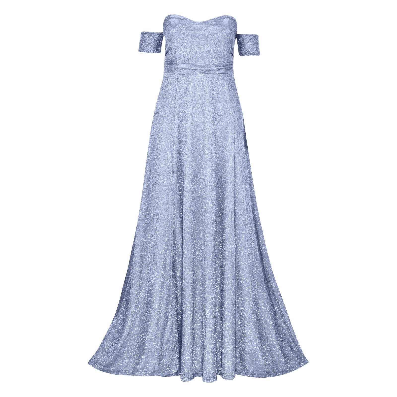 Abito da da Donna con di Paillettes Scintillanti, Senza Spalline, Sexy e alla Moda, con Spacco
