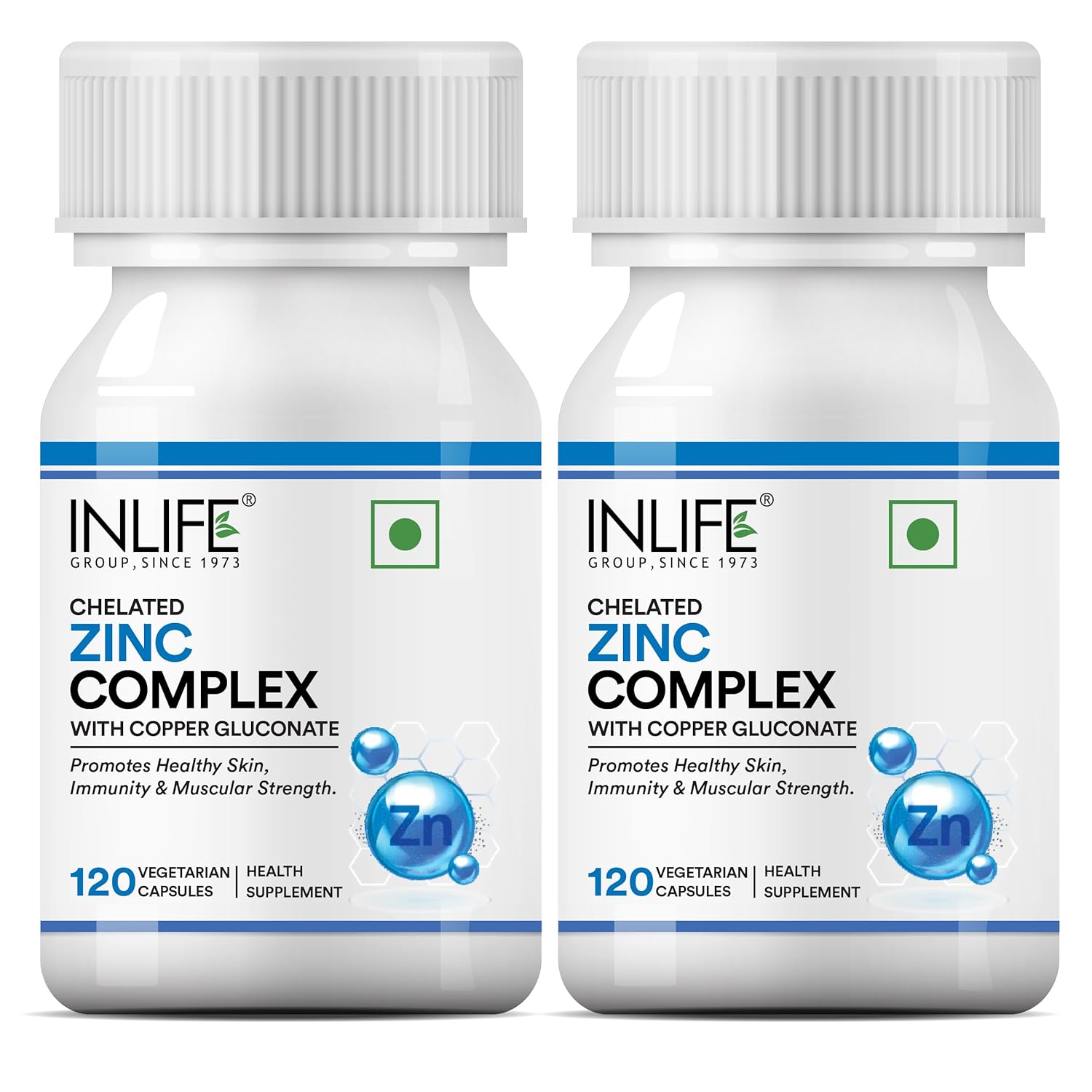 INLIFE Zinc Supplements with Zinc Picolinate & Gluconate Complex