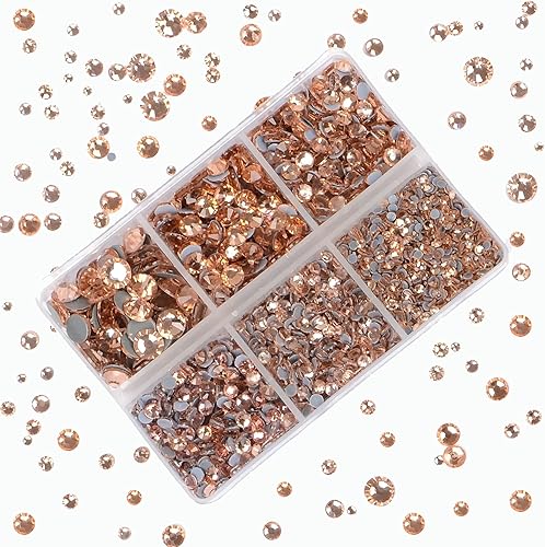 Miniatura 5 de Mezcla de 4000 piezas de cristales redondos, gemas, piedras de vidrio, bisutería plana
