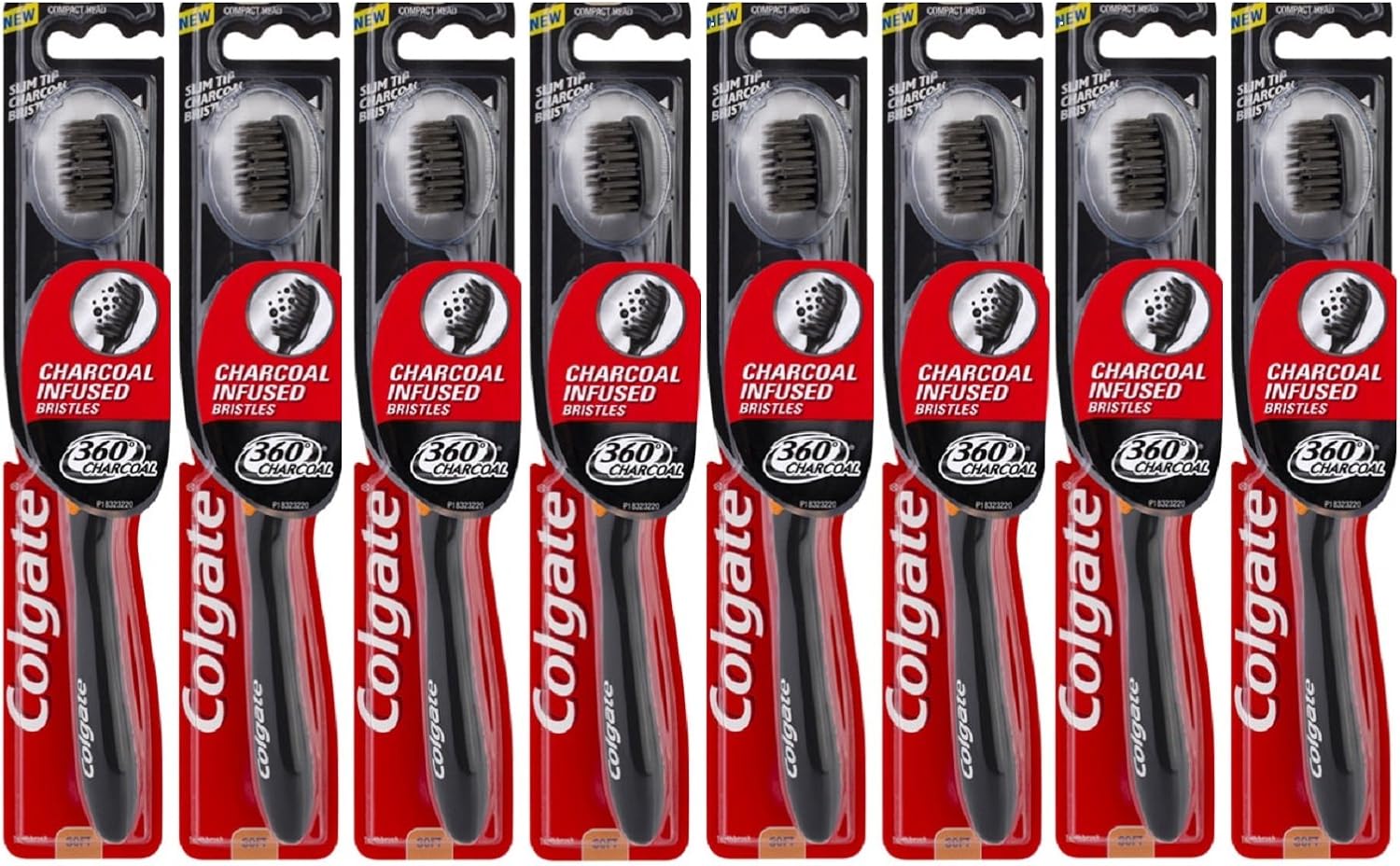 8X Colgate 360° Charcoal Infused Bristles Toothbrush Medium Amazon