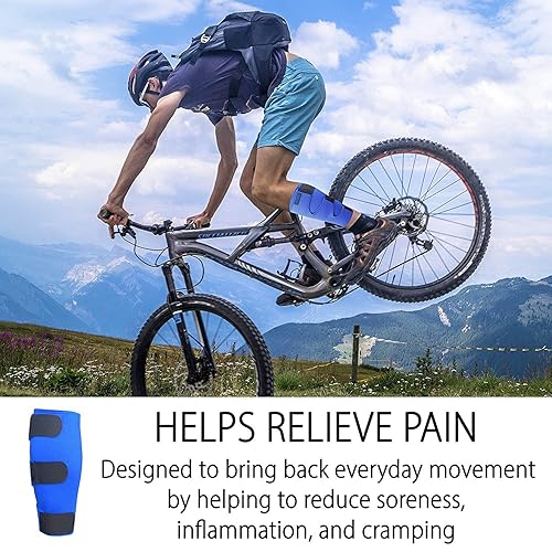 Miniatura 4 de ROXOFIT Soporte de compresión de neopreno ajustable para lesiones de tibia, tensión y desgarro, para hombres y mujeres