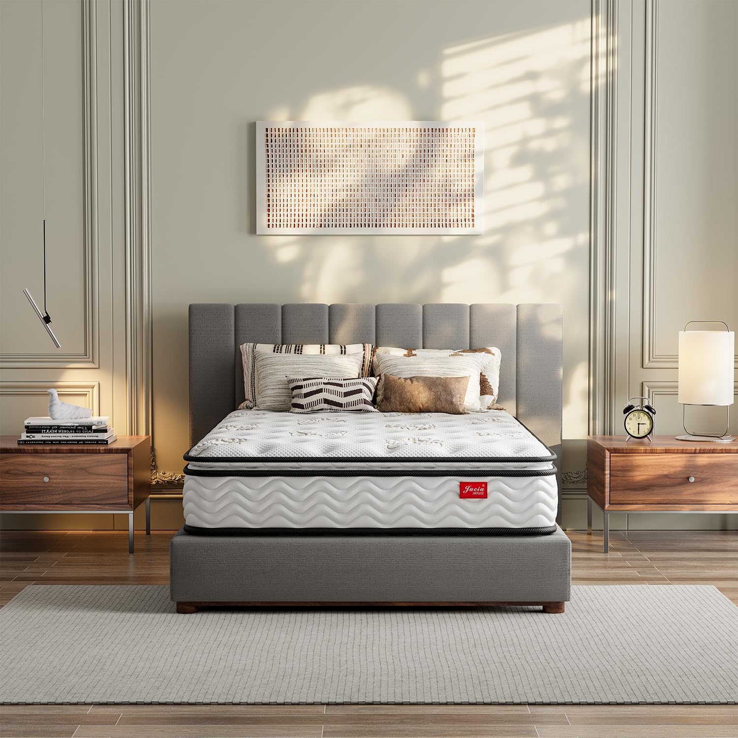 Jacia House Full Mattress 11.4 Inch Memory Foam Innerspring Independently Encased Coil Hybrid Mattress, Pillow Top Bed in a Bag