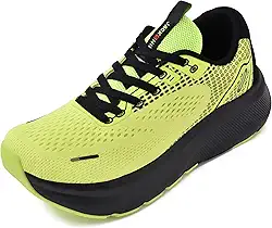 Sapatos masculinos com bico largo, suporte de arco, tênis de largura larga para corrida, caminhada, tênis, ortopédico, fascite plantar, treino, com sola grossa acolchoada zero drop, Verde