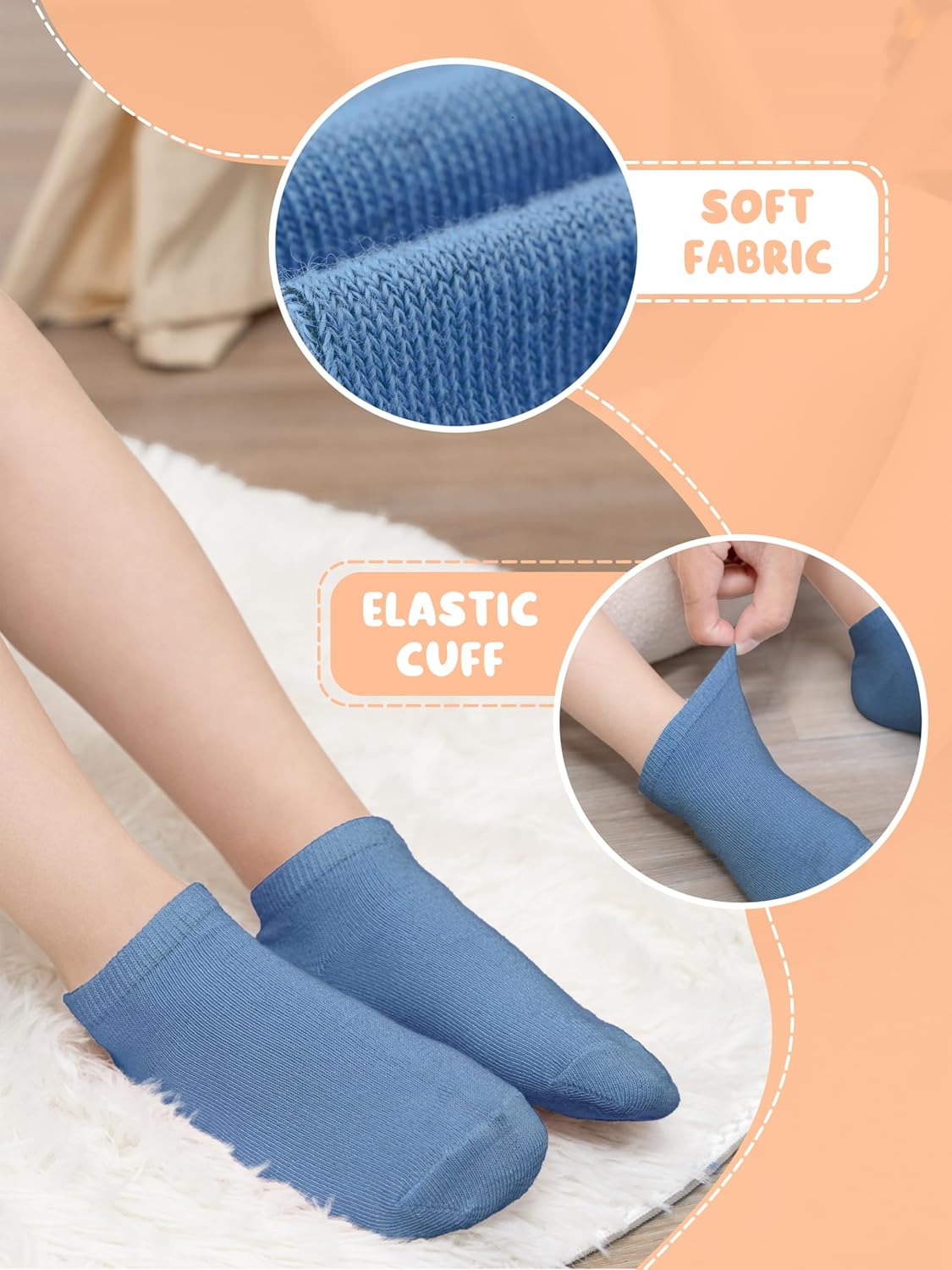 Cooraby 25 Pairs Kids' Socks Low Cut Socks Half Cushion Sport Ankle Athletic Socks for Boys Girls - Image 5