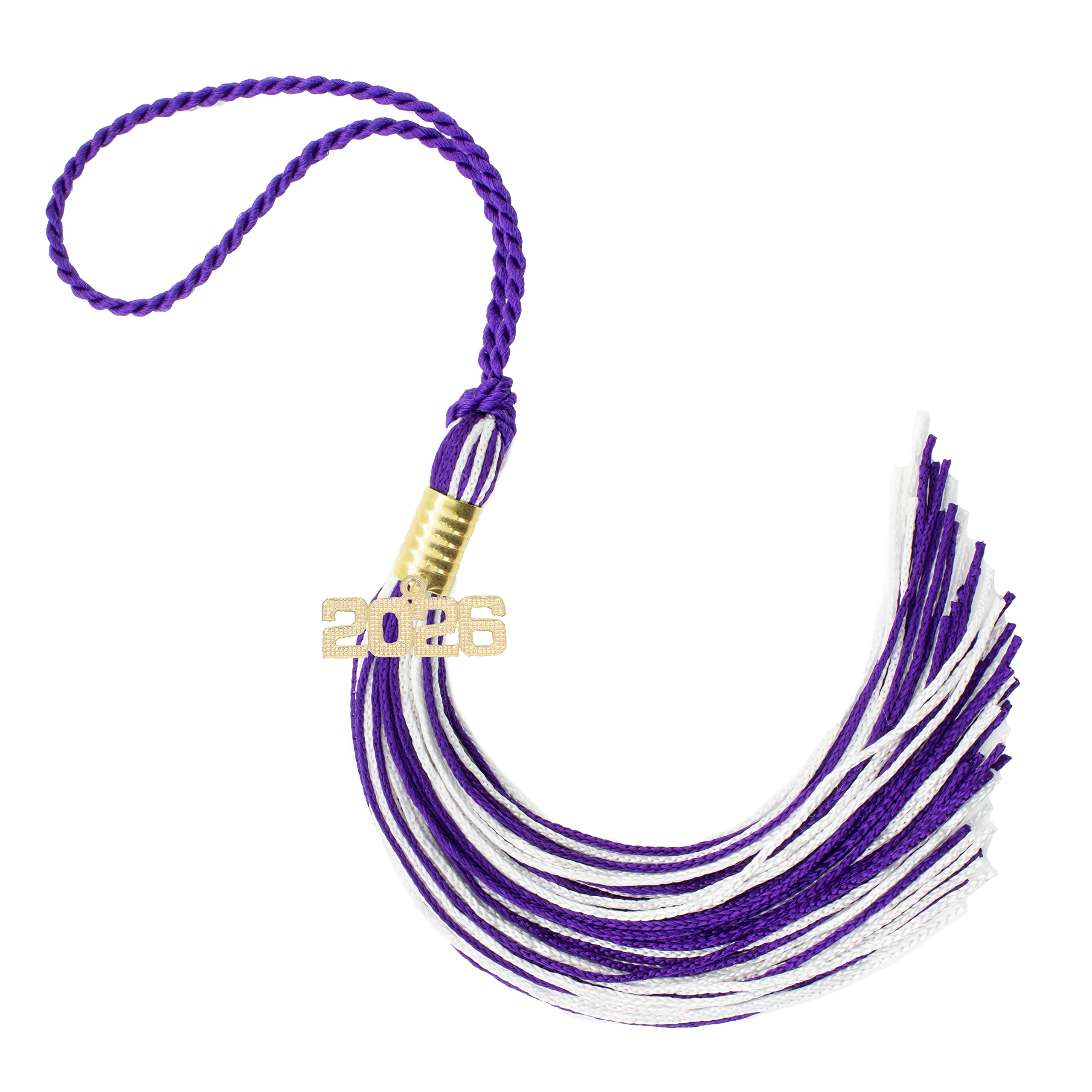Tassel Depot 2026 Purple/White Graduation Tassel - Every School Color Available -Made in USA