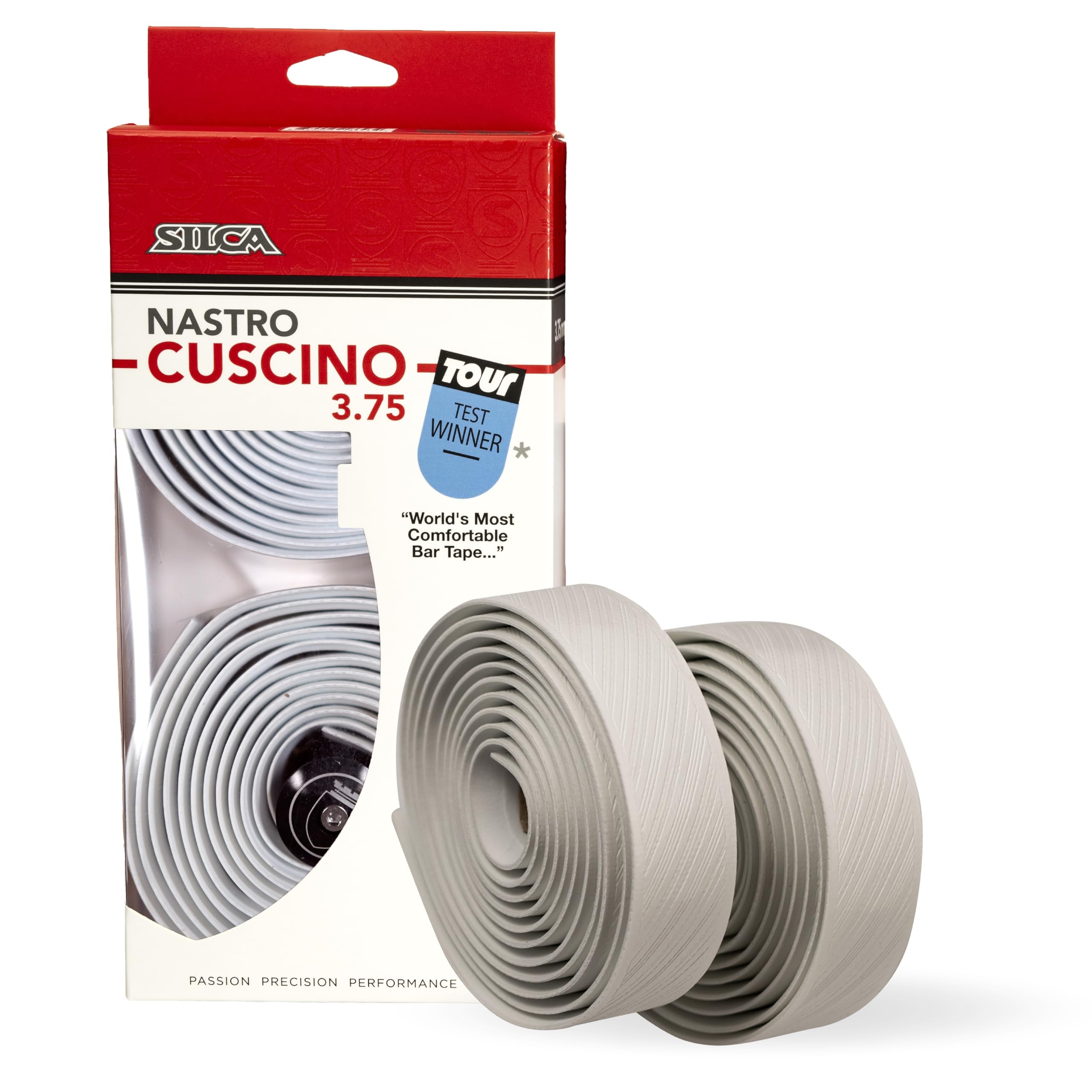 SILCA Nastro Cuscino Bike Handlebar Tape, White 3.75mm – Extra Thick Bike Bar Tape, Comes with Aluminum End Plugs & Installation Kit – Durable,