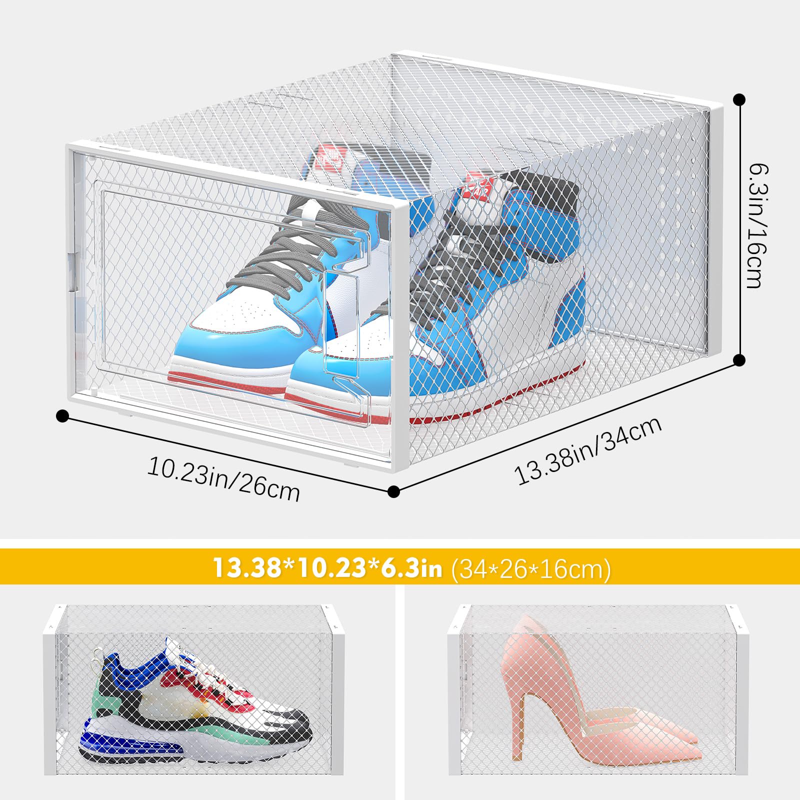 Lot De 12 Boîtes De Rangement à Chaussures Transparentes Empilables StowBin - 32,5 X 23 X 13,5 Cm - Portes Coulissantes