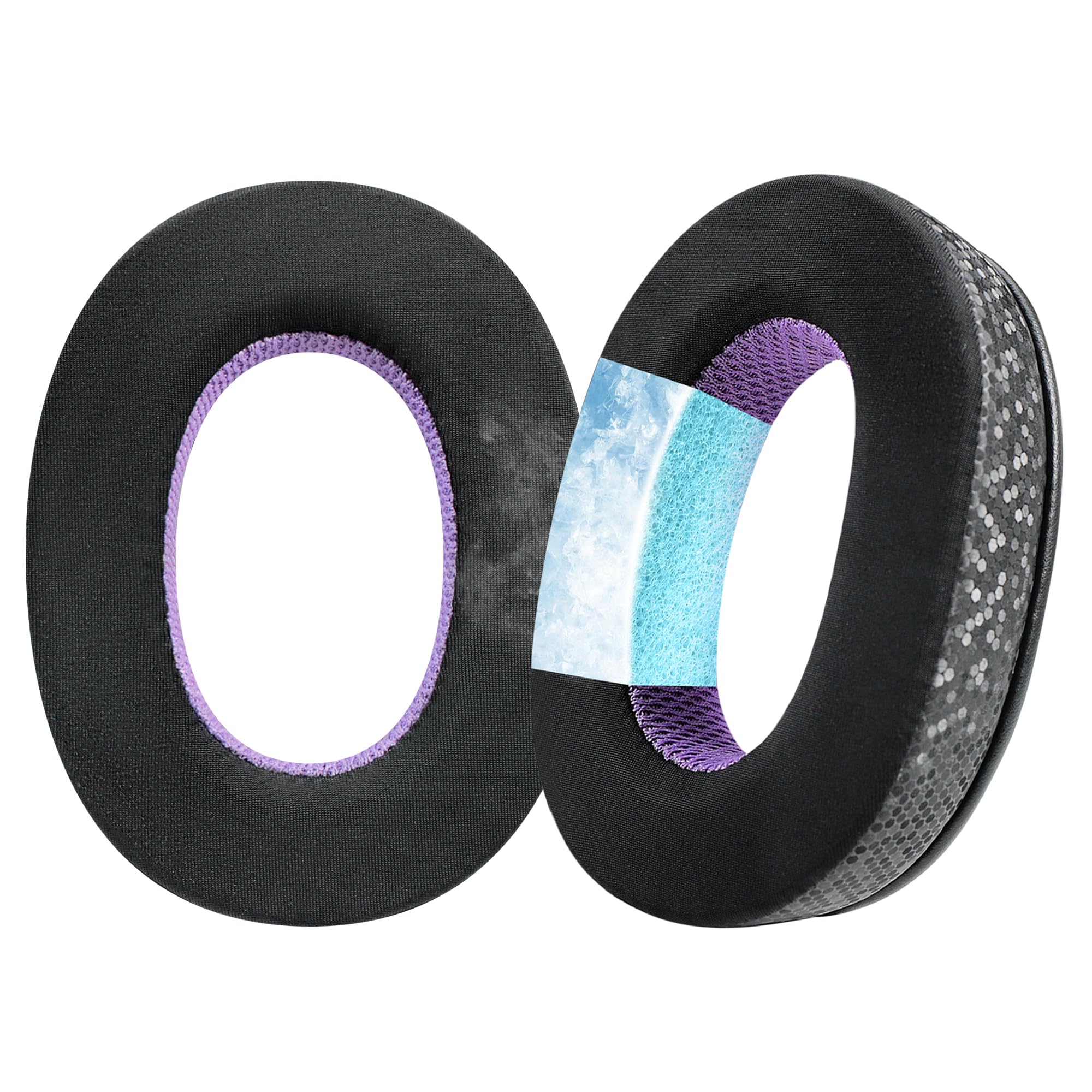 Jomwag Magic Ice Gel Replacement Earpads for WH-1000XM2/MDR-1000X Headphones (Black/Purple)