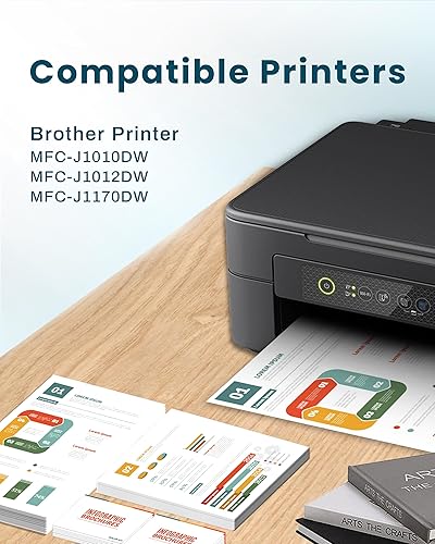 Miniatura 2 de LC401 - Cartuchos de tinta compatibles con Brother LC401 para impresora Brother LC401XL LC-401, funciona con Brother MFC-J1010DW MFC-J1012DW