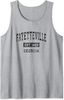 Fayetteville Georgia GA Vintage Sports Design Black Design Tank Top