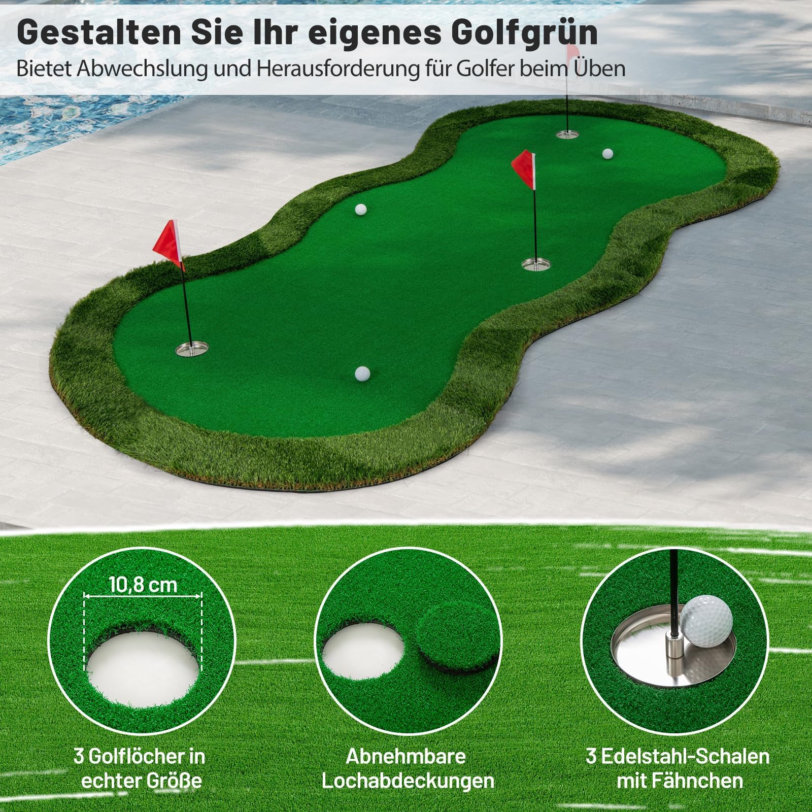 FANTASK Unisex – Erwachsene Golf Puttingmatte